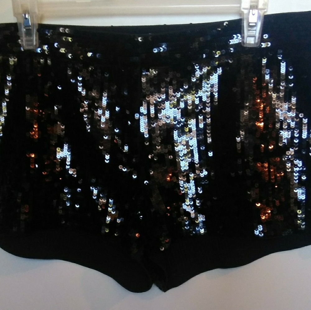 Black Sequins Express Shorts